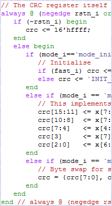 VHDL code snippet